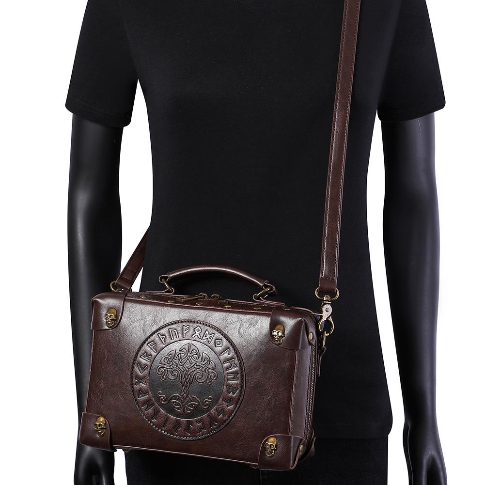 Women's 2024 Punk Retro Embossed Crossbody Bag - European & American Style