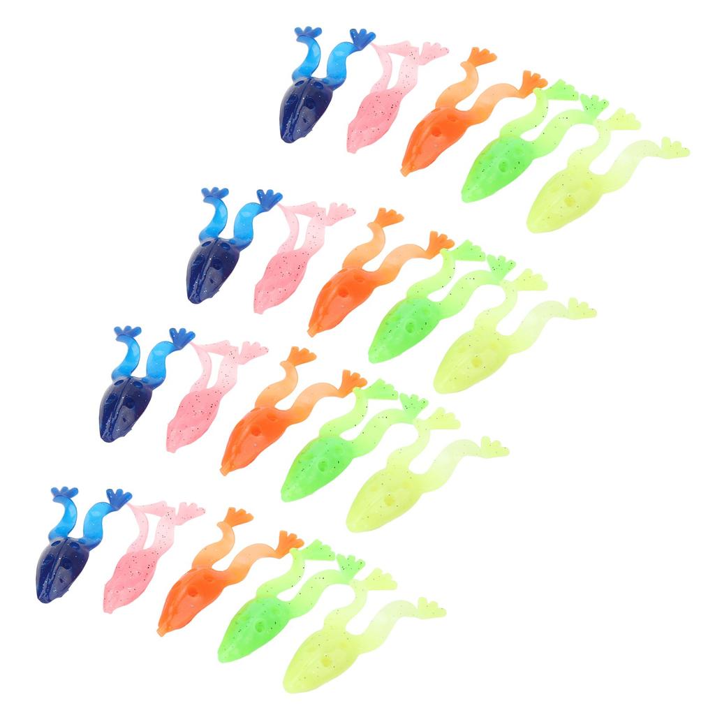 20 шт. Мягкая силиконовая приманка-лягушка 8 см 5,5 г Искусственная приманка Лягушка Мягкие рыболовные приманки Плавающие приманки с отверстием для грузила Приманки для ловли на поверхности воды