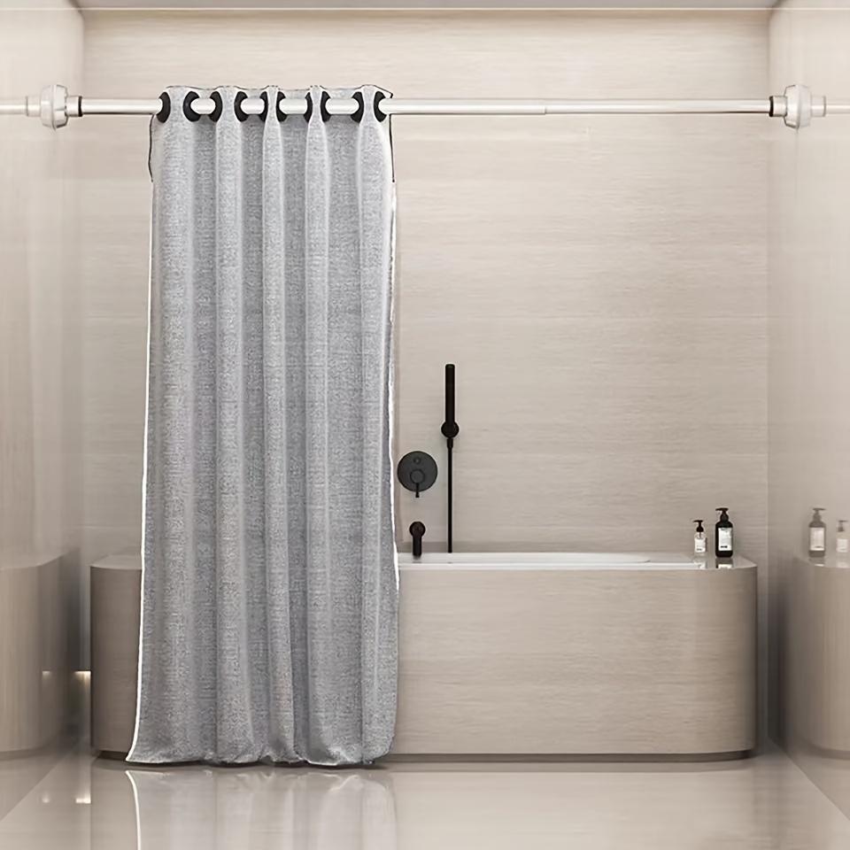 1 шт. Телескопическая штанга из нержавеющей стали без перфорации - Универсальная для шторки для душа в ванной, сушки на балконе, подвешивания штор в гардеробе и спальне