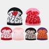 Y2K Style Knit Hat With Heart & Alphabet Pattern, Casual Skull Cap, Sport Cap For Riding & Skiing, Couple Hat, Festive Gift