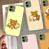 Cartoon Rilakkuma Bear Phone Case For iPhone 11 12 13 14 15 16 Pro Plus X XS MAX Matte Bumper Shockproof Cover