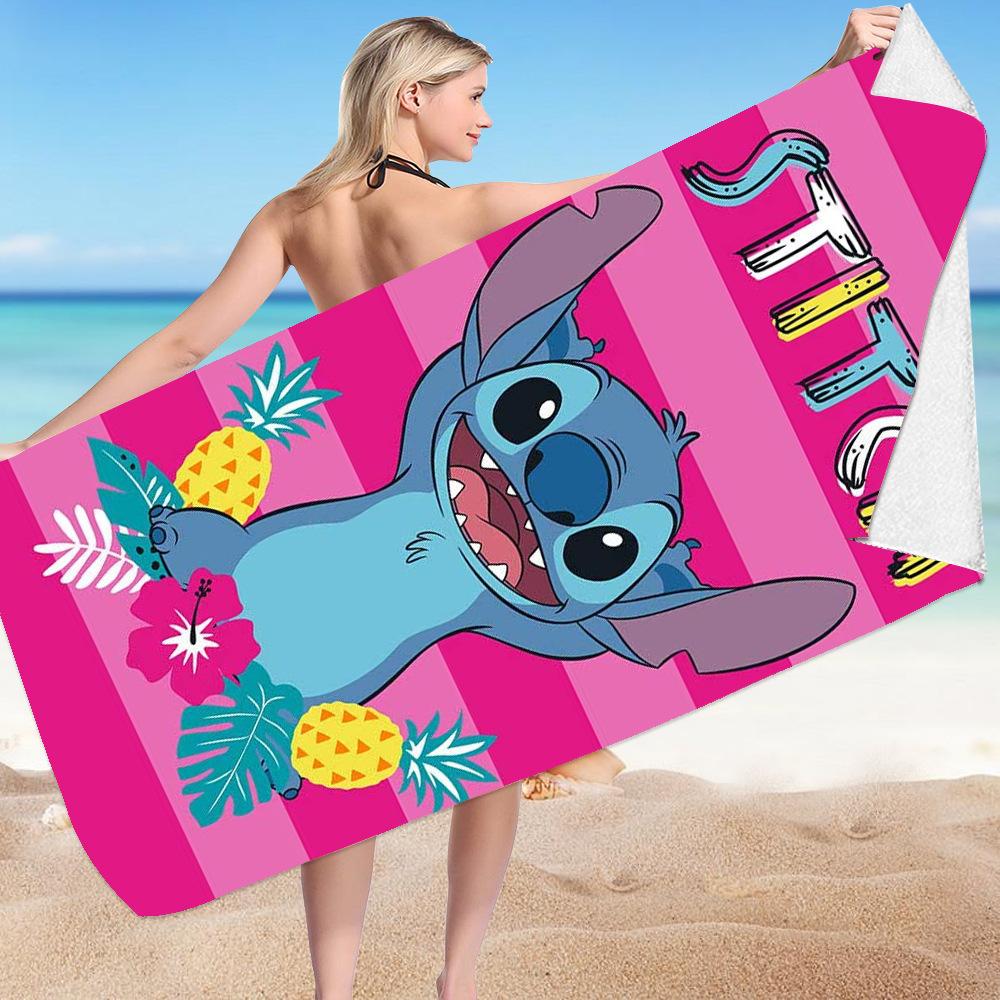 Stitch Zai Animation Beach Towel Microfiber Double-Sided Fleece Beach Towel Bath Towel Variety Square Towel Beach Towel