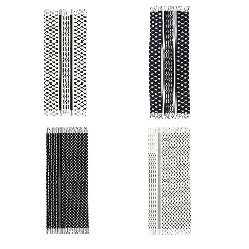 Adult Arab Style Pray Keffiyeh for Wedding Church Outdoor Travel Keffiyeh with Long Tassels Hot Weather Supplies