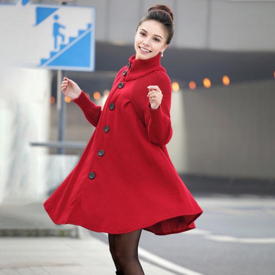 Женское шерстяное пальто Yousheng, водолазка, приталенное пальто, однобортное длинное пальто для работы на открытом воздухе, вечеринки
