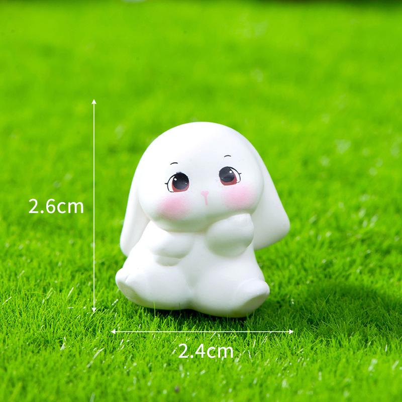 Микро-ландшафтное украшение, милый кролик, фигурка животного, ручная работа из смолы, украшение для рабочего стола, автомобиля