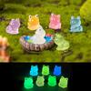 5Pcs Frog Ornaments Vivid Image Resin Miniature Landscape Ornament Colorful Glow-in-the-Dark Frog Home Supplies