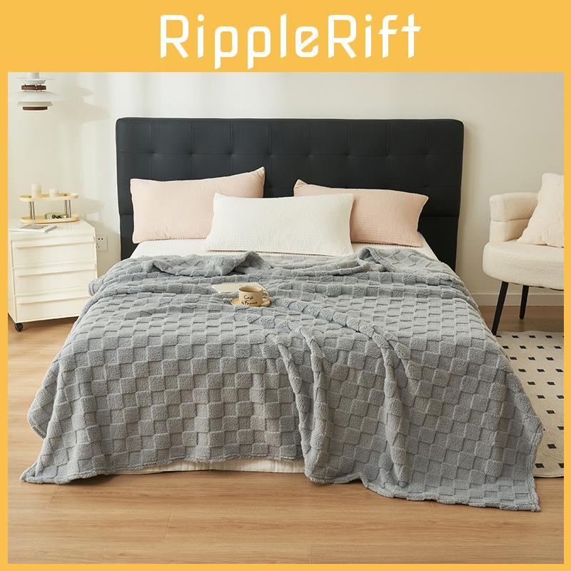 Multicolor Waffle Fleece Throw Blanket For Home Comfort And Warmth