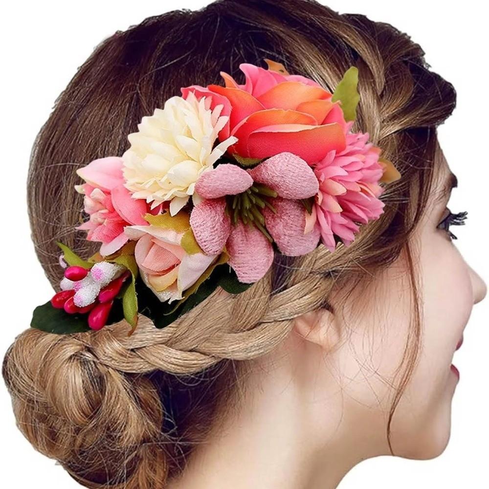 Vintage Flower Hair Comb Simulation Floral Bridesmaid Headwear Bridal Hair Accessories Prom