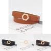 Womens Stylish Pu Leather Belt With Alloy Flat Buckle Suitable For Daily Outfits