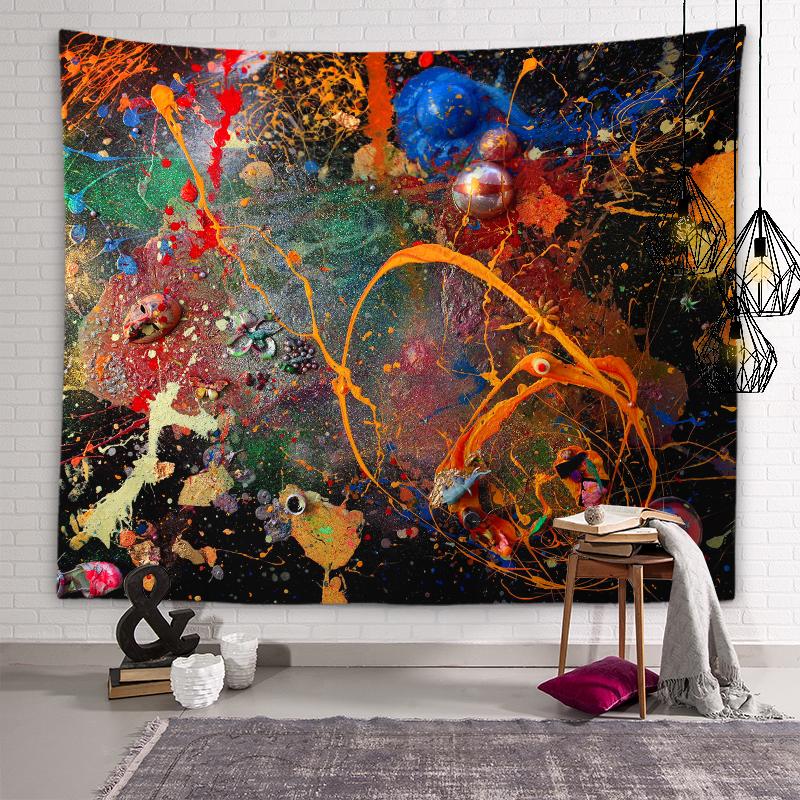 Психоделическая Геометрия, индивидуальный гобелен, хиппи, гобелен в стиле бохо, настенный художественный декор, гостиная, спальня, домашний декор, гобелен
