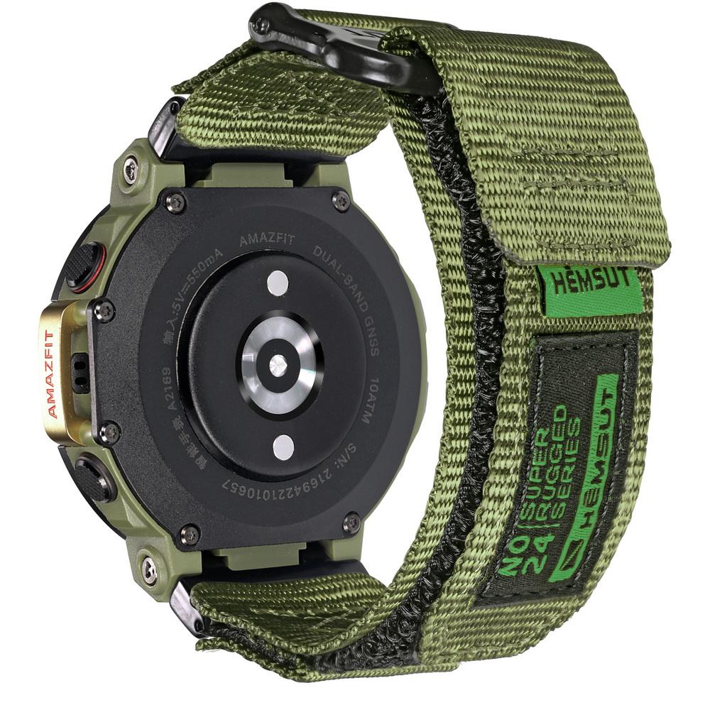Ремешки Hemsut, совместимые с Amazfit T-rex2 3, нейлоновый ремешок для часов для мужчин, спортивный, в военном стиле