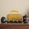 New Chinese Lingxue Kuaike Cup Set Souvenir Gift Coarse Pottery Qingshan Flying Bird Company Gifts to Customers