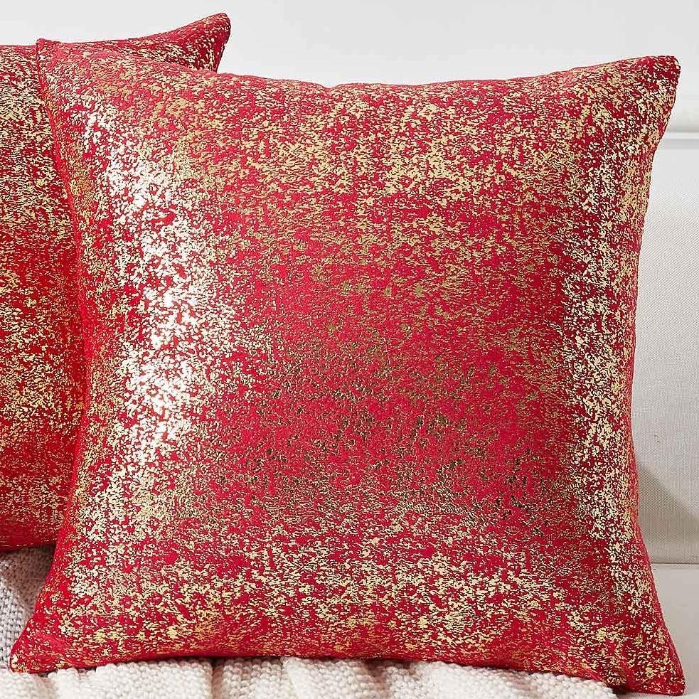 1pc Decorative Pillowcase Gold Foil Velvet Cushion Cover 45x45 50x50 Soft Decorative Pillow Cover for Sofa Living Room Decor