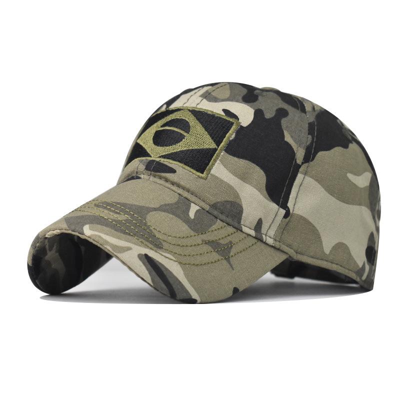 Камуфляжная Бейсболка Мужская Летняя Флаг Бразилии Защита от Солнца Snapback Кепки Мужская Повседневная Кепка для Airsoft Outdoor Рыбалка Туризм Кемпинг