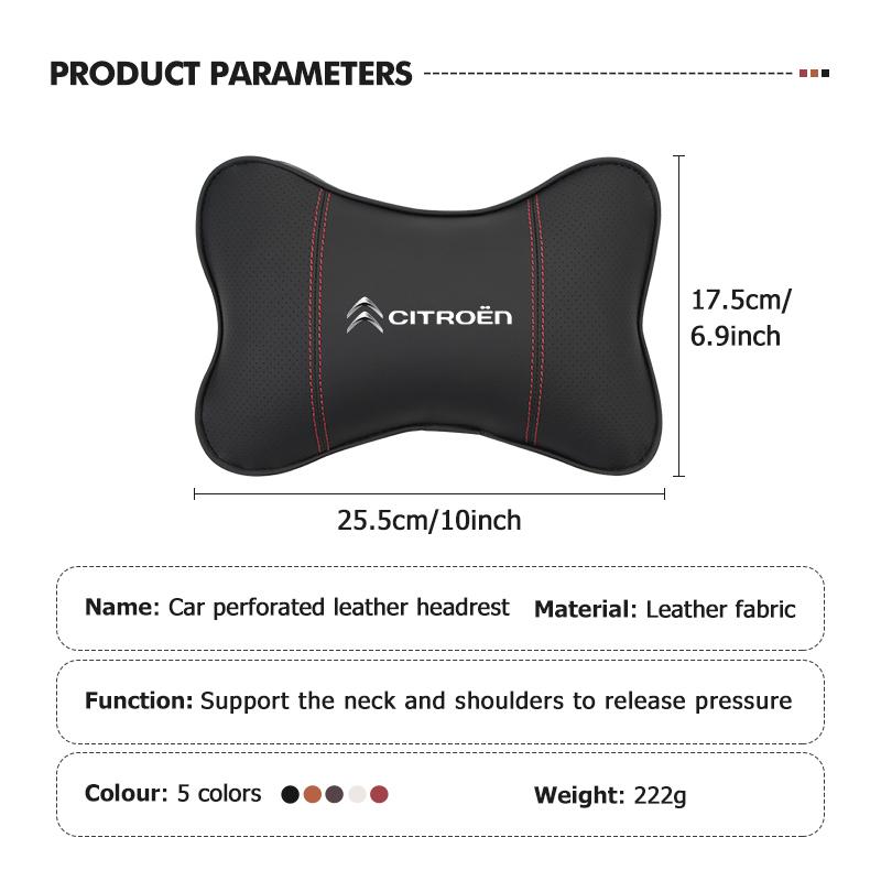 KDXF2 Car Seat Headrest Lumbar Support Spine Protect Neck Rest Cushion For Citroen C4 C3 C5 C1 C2 C6 VTS C4L DS3 DS4 DS5 Grand