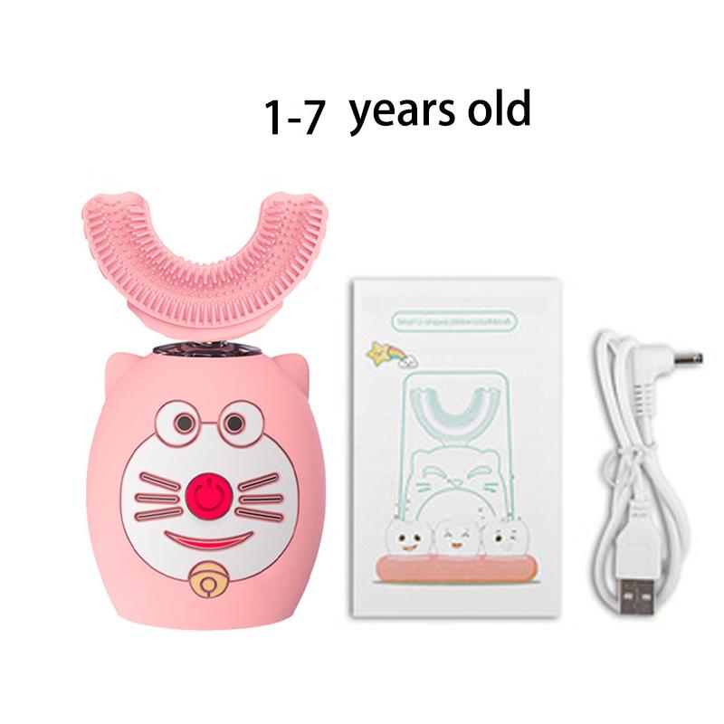 Child's Sonic Electric Toothbrush Silicone Children's 360 Degrees Automatic USB Rechargeable Smart Kids Toothbrush U Shape