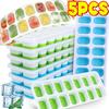 Ice Cube Tray Mold with Lid Silicone Square 14 Cube Easy Release Ice Cube Molds Summer Kitchen Bar DIY Iced Cocktail Freeze Tool