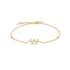 VEWANT 925 Silver Monogram Letter A - Z Initial Charm Chain Bracelet Luxury Wedding CrystalFine Jewelry