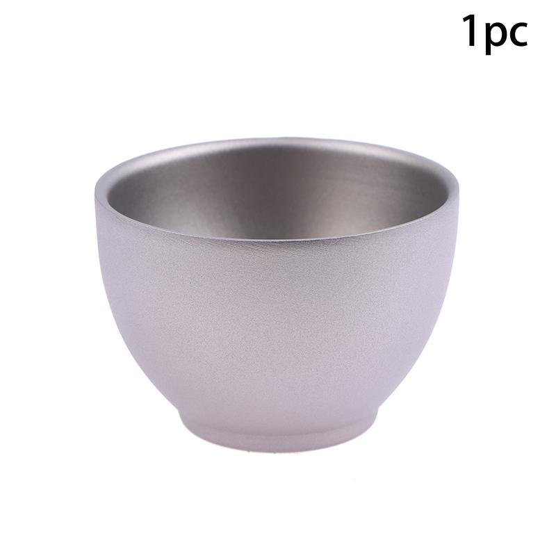 1/4Pcs Pure Titanium Double-Layer Small Tea Cup Outdoor Portable Traveling Picnic Cookware Single-Person Tea Cup Hiking Tea Cups