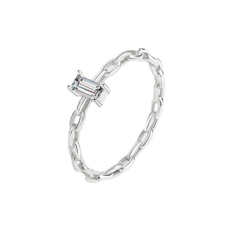 Элегантное кольцо-цепочка из стерлингового серебра 925 пробы - Женское модное украшение, подарок на день рождения