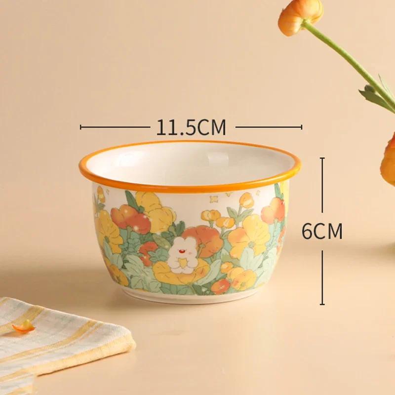 Creative Cartoon Ceramic Plate Sweet Cute Afternoon Tea Dessert Plates Home Breakfast Yogurt Oatmeal Bowl Delicious Ramen Bowls