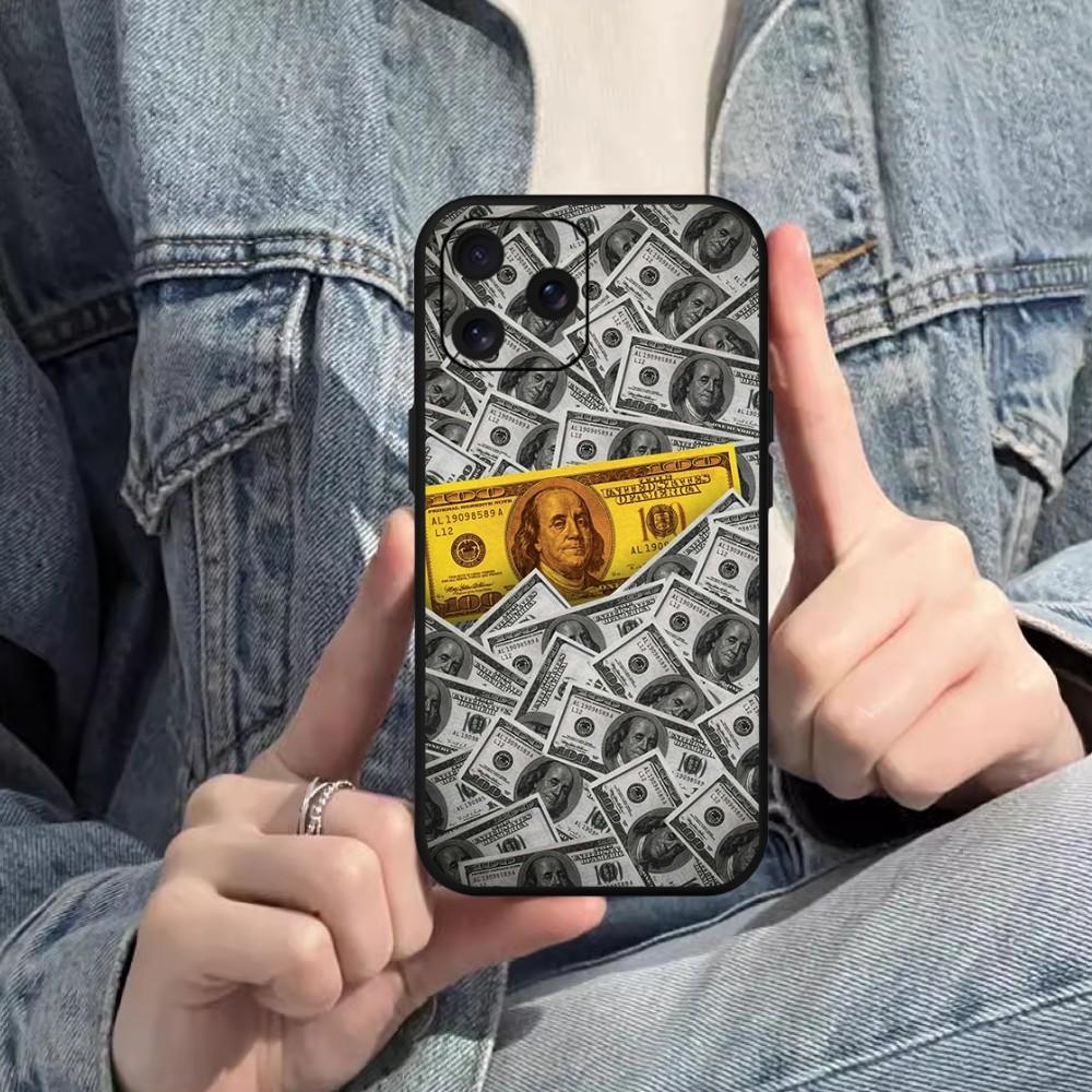 Роскошный забавный чехол для телефона в виде доллара США для Samsung S20 S21 S22 S23 S24 Note 20 4G 5G Plus Ultra Black Soft Shell