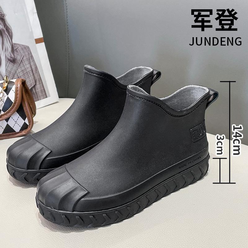 Четыре сезона дождевые туфли женская мода верхняя одежда короткие сапоги взрослые женские милые водонепроницаемые туфли нескользящие женские хлопковые теплые