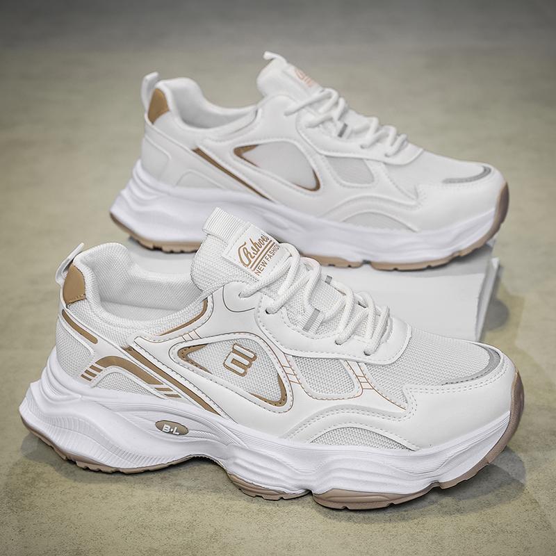 Мужские повседневные спортивные туфли толстая подошва лето новые дышащие мягкая подошва нескользящие комфорт уличные кроссовки модные сетчатые кроссовки