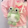 Мягкая детская школьная сумка Y2K с изображением лягушки, модная сумка через плечо с изображением животного-лягушки для детей/девочек
