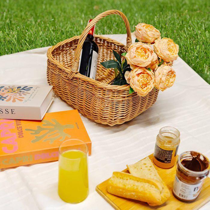 Panier En Osier Avec Poignées - CREATIVE HOME - Pâques - Marron - 36 X 26 X 31 Cm - Artisanal - Adulte