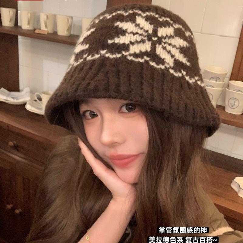 Women S Winter Knitted Fisherman Hat Warm Large Brim