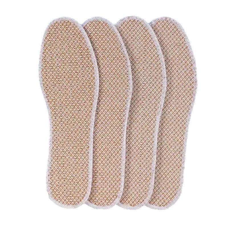 Дышащие льняные стельки для мужчин, впитывающие пот, с защитой от запаха и дезодорирующим эффектом полыни, мягкие и удобные для всех сезонов