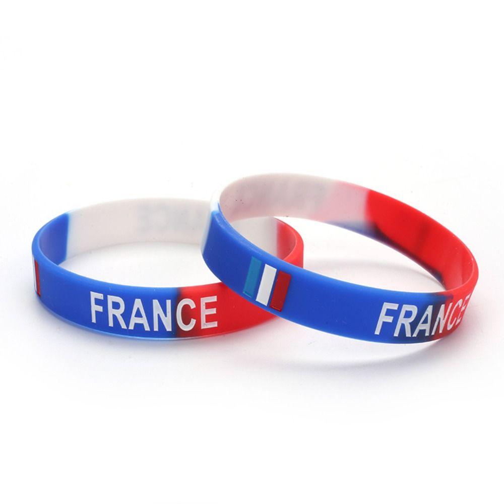 National Flag Silicone Bracelet Printing Sports Football Fan Bracelet Gift Rubber Band Women Men
