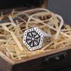 Стальные Рунические Кольца Viking Compass для Мужчин Винтажные Нордические Украшения Одина Невыцветающий Цвет
