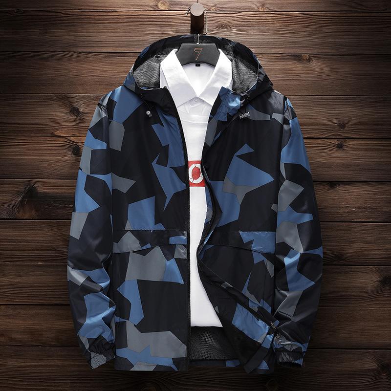 Hooded Camouflage Windbreaker Outdoor Running Quick-drying Coat Spring and Autumn Men's Light Casual Jacket Windproof Jacket