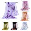 Soft Wrap Lady Shawl Silk Scarf Women's Butterfly Flower Print Long Chiffon Scarf