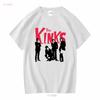 РАСПРОДАЖА Рок-группа The Kinks Основные участники Классическая футболка Винтажная винтажная Стиранная Универсальная модная графическая Дышащая Стильная