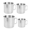 4 шт., уличная чашка из нержавеющей стали, складная ручка, чашки для барбекю, альпинизма, кемпинга