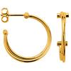 [P2221] - Gold Plated Hoop Earrings 'Choreography' - 20 Mm