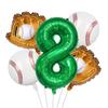 Бейсбольные шары 32 дюйма фольгированные зеленые цифры 0~13-й день рождения декор для принадлежностей для бейсбольной вечеринки бейсбольная спортивная тема