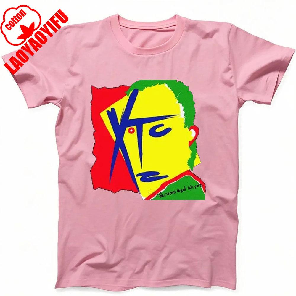 XTC Drums and Wires Футболка Черная Подарок Музыкальный Стиль New Wave Rock Модная и Повседневная Хлопок Пенье Короткий Рукав Круглый Вырез
