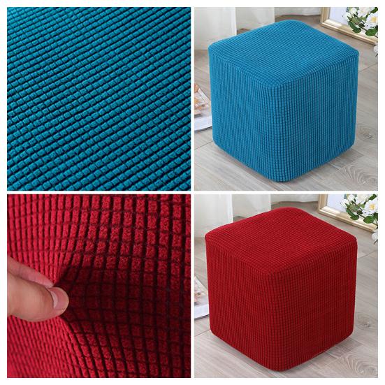 Чехол на табурет, однотонный пыленепроницаемый эластичный переплет, полиэстер, эластичный квадратный/круглый защитный чехол для подставки для ног для ежедневного использования
