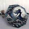 1pc Ocean Waves Auto Open/Close Umbrella, Portable Folding Umbrella for Travel, Themed Events,
