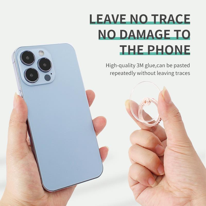 Роскошный прозрачный вращающийся на 360° держатель-кольцо для мобильного телефона с подставкой для iPhone, iPad и планшетов - Доступен в прозрачном, золотом, розовом золоте и черном цвете