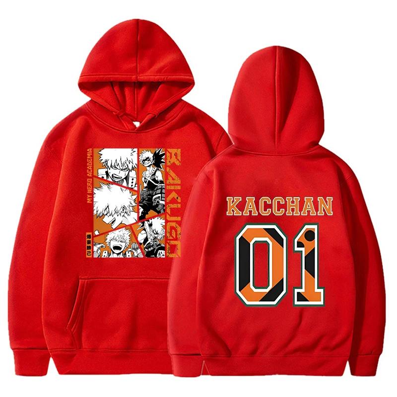 Anime Bakugou Katsuki printed hoodies for men and women, fashionable pullovers for autumn and winter, and women's sweatshirts