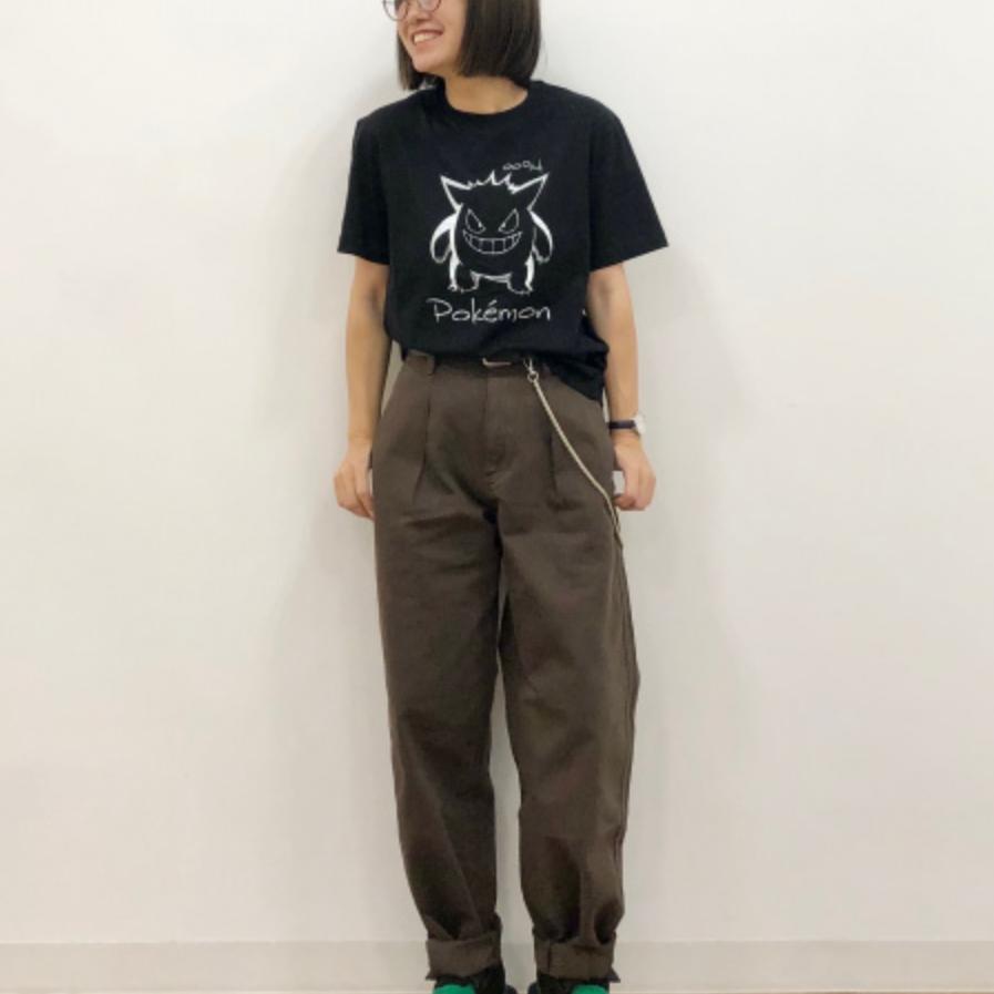 Uniqlo X Pokemon Сотрудничество SS24 Принт с буквами Повседневная футболка с круглым вырезом с коротким рукавом Мужские футболки Черный 475844-09