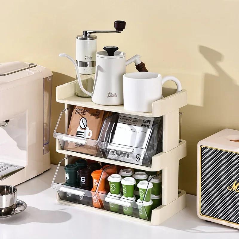 Multi-Purpose Storage Box Rack Tea Bags Coffee Masks Lipstick Cosmetics Kitchen Desk Office Drawer Organization Storage Holder