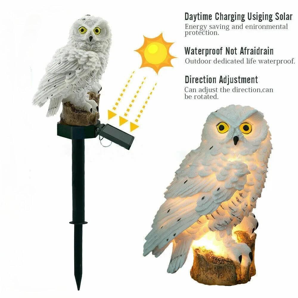 Night-Illuminated Solar Owl Lights - Waterproof Garden Stakes for Lawn and Walkway Decor