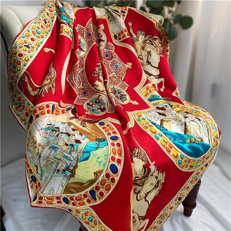 110*110 см квадратный шелковый шарф женский модный принт маленький шейный платок офисный женский пояс для волос носовой платок женский платок шаль шарф