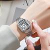 Модные кварцевые женские часы Простой элегантный квадратный циферблат Золотой ремешок из нержавеющей стали Водонепроницаемые Повседневные деловые часы Подарок